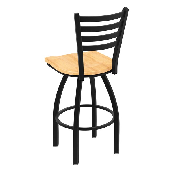 36 Swivel Bar Stool,Black Wrinkle,Nat Maple Seat